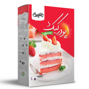 پودر کیک توت فرنگی 500 گرمی - صنایع غذایی هلچین