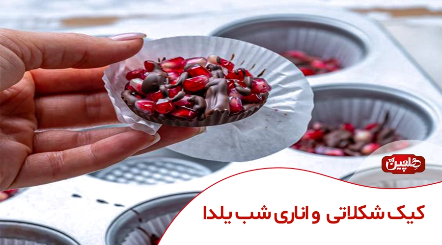 کیک شکلاتی و اناری شب یلدا - صنایع غذایی هلچین